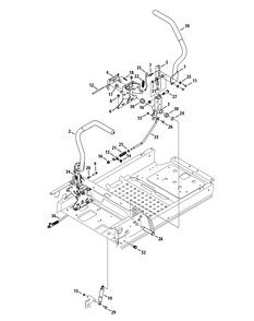Controls Diagram and Parts List for Z-FORCEL60 (17ASDALD010)(2014) Cub Cadet Lawn Tractor